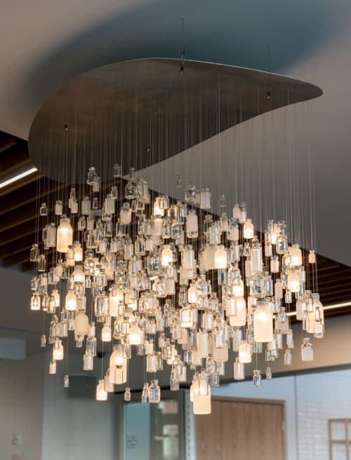 Glass Cloud Installation | Lighting by Umbra & Lux. Item composed of glass