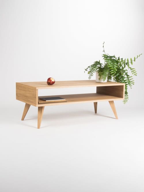 Mid century modern coffee table, box sofa table | Tables by Mo Woodwork | Stalowa Wola in Stalowa Wola. Item composed of oak wood compatible with minimalism and mid century modern style