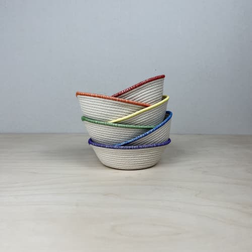 Set of 6 Small Montessori sorting bowls in rainbow colours | Storage Basket in Storage by Crafting the Harvest. Item composed of cotton and fiber in boho or country & farmhouse style