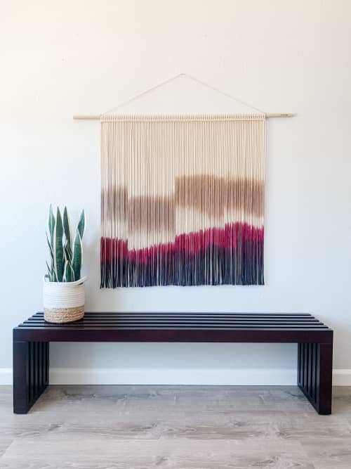 Extra Large Hand Dyed Modern Macrame Wall Hanging | Wall Hangings by Love & Fiber. Item composed of cotton and fiber