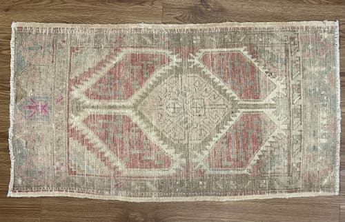 Hand-woven Turkish Rug Doormat| 1.9 x 3.3 | Small Rug in Rugs by Wool and Rug. Item composed of wool compatible with boho and contemporary style