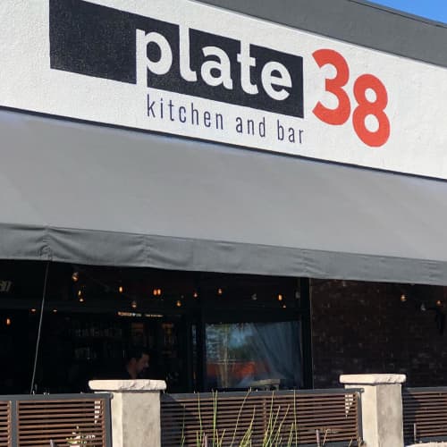 Plate 38 by Float boater murals at Plate 38, Pasadena Wescover Street