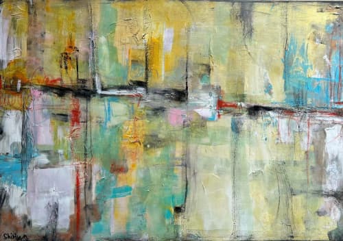 "Somewhere" | Oil And Acrylic Painting in Paintings by Shirly Maimom Art. Item composed of canvas in contemporary or art deco style