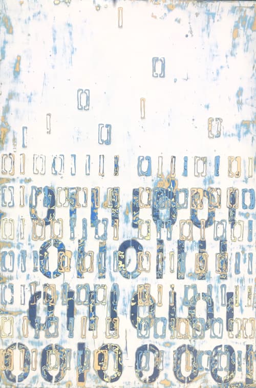 A commission from the binary code message series: "Our Mission is You" | Oil And Acrylic Painting in Paintings by L Rowland Contemporary Art | Mission Hospital: Emergency Room in Asheville. Item made of wood & synthetic