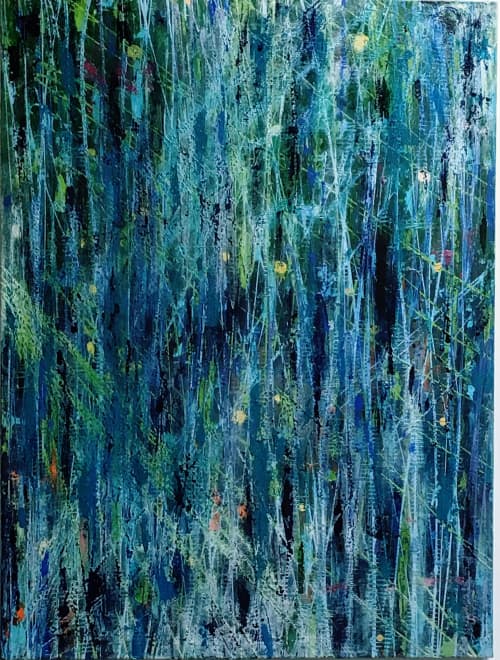 Blue Mood | Oil And Acrylic Painting in Paintings by Andi Williams Art. Item made of canvas