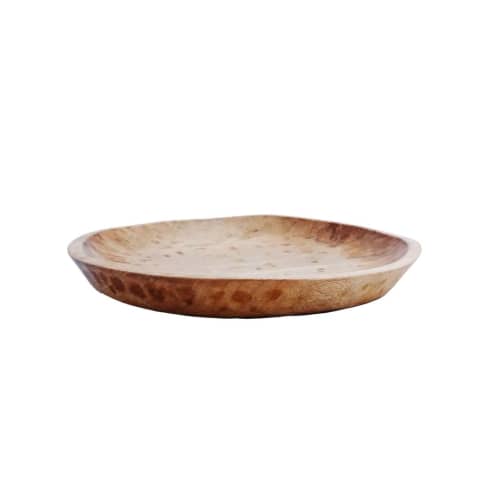 14" Handmade Wooden Platter Tray for Serving & Decor | Serving Tray in Serveware by TerraKlay. Item composed of wood in contemporary or rustic style