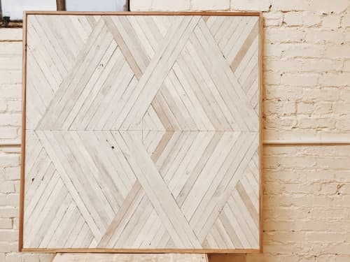 4x4 Square Three Dimensional All White | Decorative Objects by Aleksandra Zee. Item made of wood compatible with minimalism and contemporary style