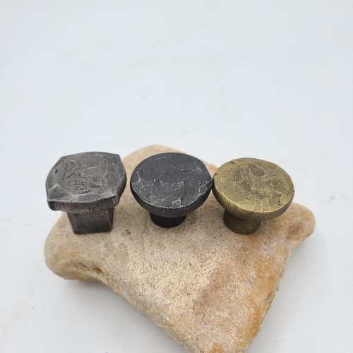 Drawer Knob Cabinet hardware - Hammered Iron | Hardware by Element Hand Forged Hardware. Item composed of steel in boho or minimalism style