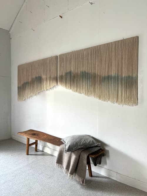Seraphic Wings | Tapestry in Wall Hangings by Kat | Home Studio. Item made of wood with wool works with minimalism & contemporary style