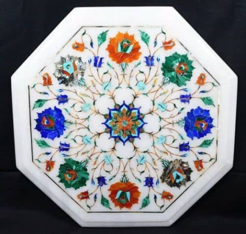 white marble table, coffee table, end table, tabletop | Tables by Innovative Home Decors. Item made of marble works with country & farmhouse & art deco style