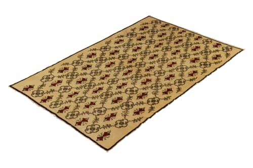 Contemporary Sparta Rug Beige Red Green Transitional Floral | Area Rug in Rugs by Rug and Kilim