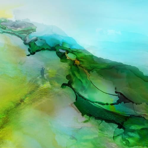 Path | Oil And Acrylic Painting in Paintings by Khosh Design. Item made of synthetic