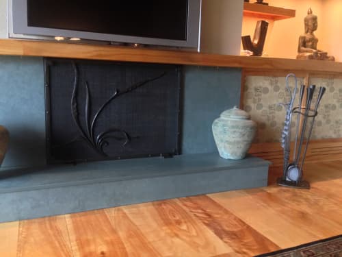 Fire Place Tools and Screen | Furniture by Medwedeff Forge and Design
