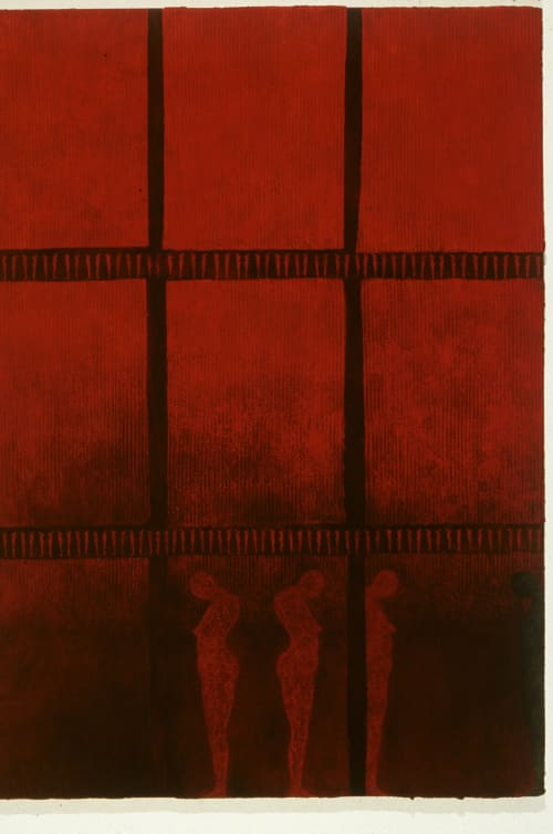 2 paintings from Refugee Series | Oil And Acrylic Painting in Paintings by Deirdre Saunder. Item composed of paper & synthetic