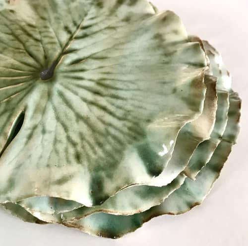 Pond Lily Leaf Side Plate | Dinnerware by Sonya Ceramic Art | The Ethicurean in Bristol. Item made of ceramic