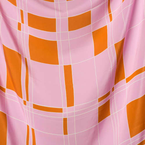 "Sara" screen-printed 100% silk scarve 50x50 cm | Fabric in Linens & Bedding by Natalia Lumbreras. Item composed of fabric