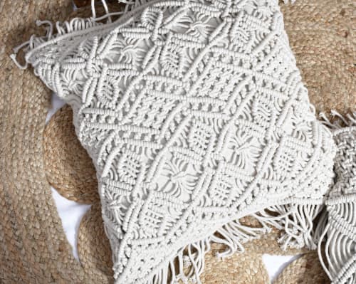 Olivia Artisanal Weave Handloom Cushion | Pillows by Humanity Centred Designs. Item made of cotton works with minimalism & art deco style