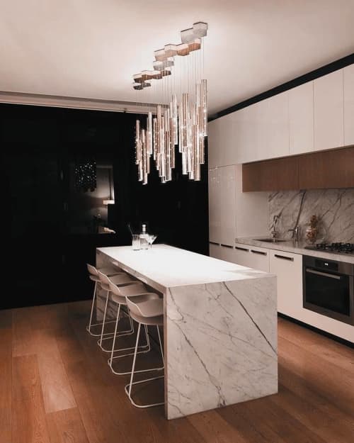 Heavy Rain - Modular Chandelier | Chandeliers by ILANEL P/L. Item made of aluminum works with contemporary & eclectic & maximalism style