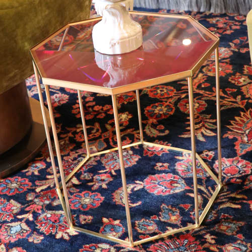 Tallis Side Tables | Tables by Jonathan Rachman Design | SF Decorator Showcase 2019 in San Francisco. Item made of metal with glass
