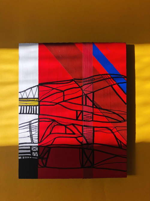 Red clouds I & II | Oil And Acrylic Painting in Paintings by Atelier Stumpo. Item composed of wood & synthetic