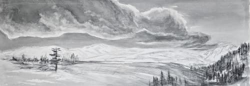 Land Marks | Paintings by J. Charboneau. Item composed of canvas in minimalism or contemporary style