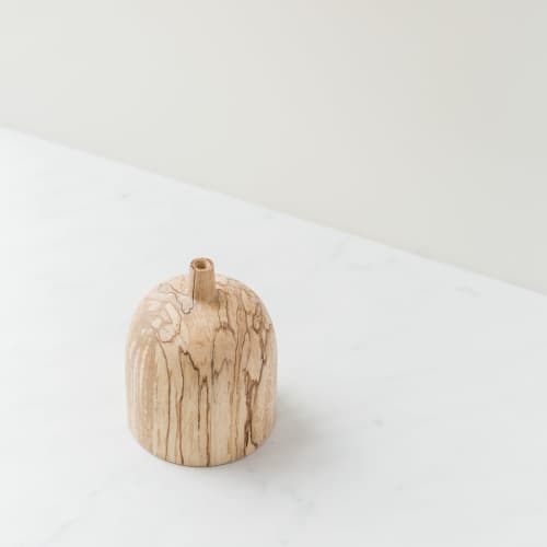Zai Bud Vase In Spalted Beech | Vases & Vessels by Pooja Pawaskar. Item made of wood