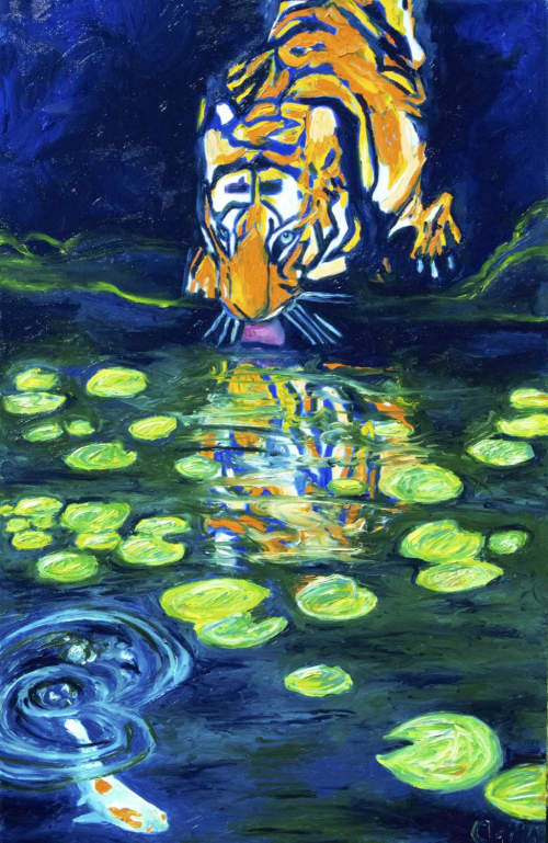 Fierce Carp | Oil And Acrylic Painting in Paintings by Chiara Magni