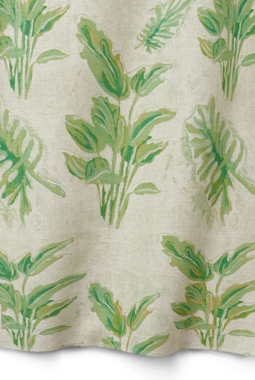 Jewels Fern Avocado Fabric | Linens & Bedding by Stevie Howell. Item composed of linen