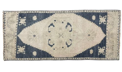 Vintage Turkish rug pillow | 1.8 x 3.9 | Small Rug in Rugs by Vintage Loomz. Item composed of cotton compatible with mediterranean and traditional style
