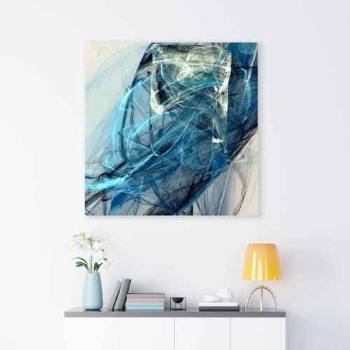 Bluish 29113 | Oil And Acrylic Painting in Paintings by Rica Belna. Item made of canvas