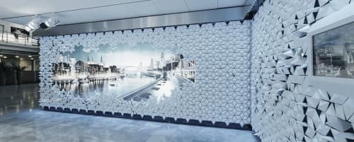 Museum Wall Screen Design | Paneling in Wall Treatments by Bloomming, Bas van Leeuwen & Mireille Meijs | MERCEDES-BENZ in Bremen. Item composed of steel