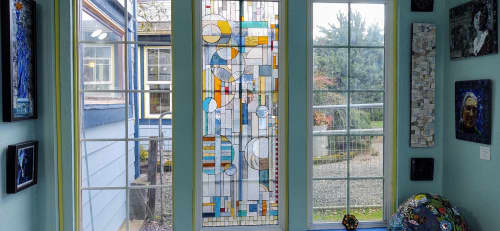Stained glass mosaic window treatments | Art & Wall Decor by JK Mosaic, LLC. Item made of glass
