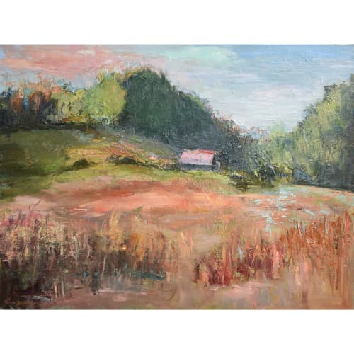 How The Dry Fields Leaned | Oil And Acrylic Painting in Paintings by Julia Lawing Fine Art. Item made of canvas with synthetic