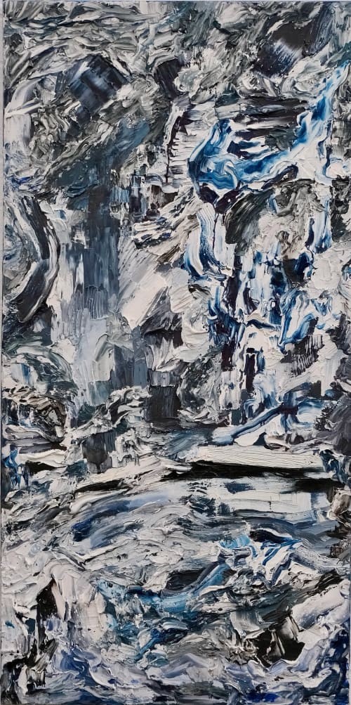 "love is an ocean" | Mixed Media in Paintings by VISCERAL HOME STUDIO. Item made of canvas compatible with boho and minimalism style