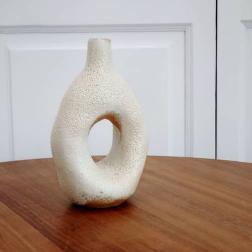 Amphora Vase - Off White | Vases & Vessels by niho Ceramics. Item made of stoneware compatible with contemporary and coastal style