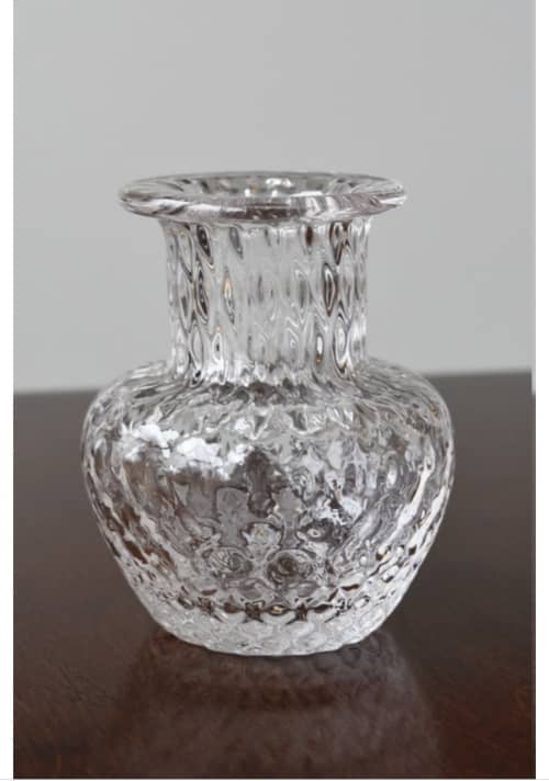 Small Optic Clear Vase | Vases & Vessels by Tucker Glass and Design`. Item made of glass compatible with contemporary and country & farmhouse style