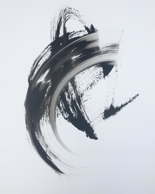 Partial and Wave | Oil And Acrylic Painting in Paintings by Misty Hughes. Item composed of synthetic