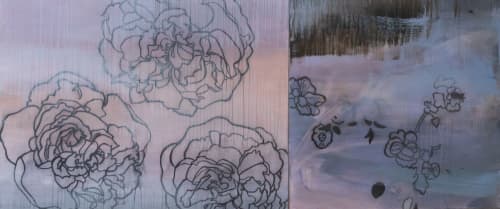 Moonstorm/English Rose | Oil And Acrylic Painting in Paintings by Anna Jaap Studio. Item composed of canvas