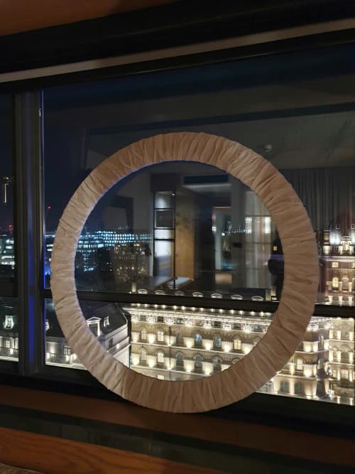 Endlessly Ours III | Tapestry in Wall Hangings by Saskia Saunders | Treehouse Hotel London in London. Item composed of birch wood and cotton in minimalism or contemporary style