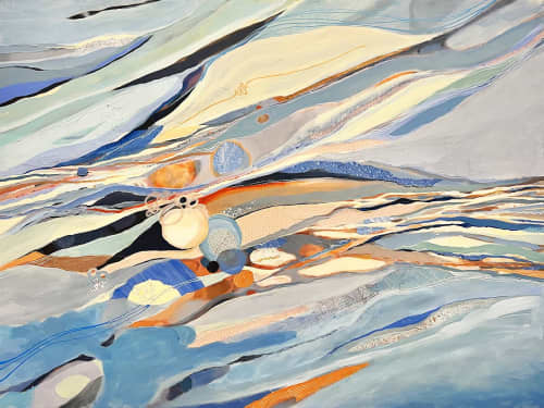 Flow | Oil And Acrylic Painting in Paintings by Kathy Ferguson Art. Item composed of canvas