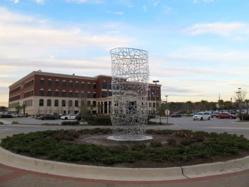 Woven Structure | Public Sculptures by Jonathan Brilliant | City Hall Lane in North Charleston. Item made of steel