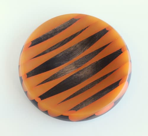Long Shadow Series #09 (black and orange bowl) | Decorative Bowl in Decorative Objects by Long Grain Furniture. Item composed of wood in contemporary or eclectic & maximalism style