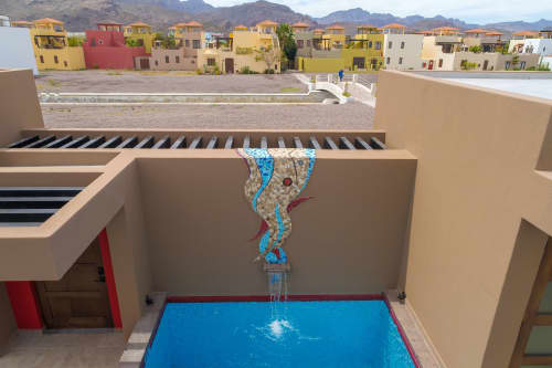 Nopoló Flow - Custom Stone, Marble, and Glass mosaic mural | Murals by Rochelle Rose Schueler - Wild Rose Artworks LLC