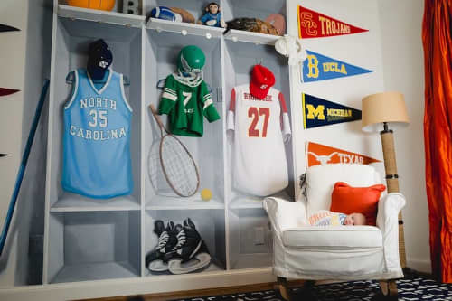 Trompe L' Oeil Locker Room | Murals by Nicolette Atelier. Item made of synthetic