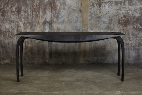 Desk in ebonized English oak, Design No 5. Unique | Tables by Jonathan Field. Item composed of oak wood