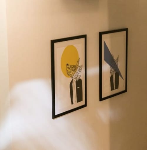 Wolf in Men's Clothing 1 & 2 | Mixed Media by Marcos Carvalho | TechSpace Union Square NYC Coworking Space in New York. Item made of synthetic