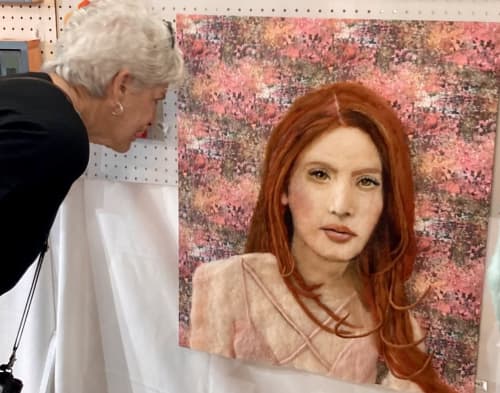 Rose Knew When to Keep Her Thoughts to Herself | Mixed Media by Dawn Waters Art. Item made of wood with fiber