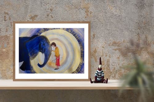 Elephant Spirit Animal | Oil And Acrylic Painting in Paintings by Elena Parau