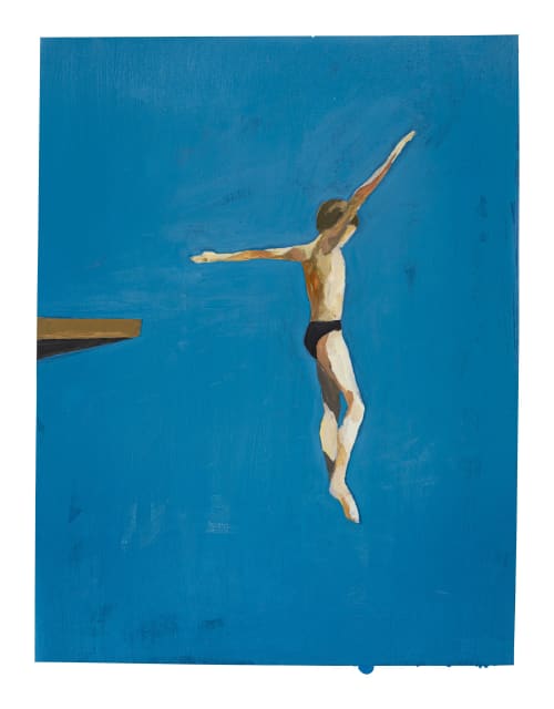 Aaron | Oil And Acrylic Painting in Paintings by Jane Feil Art. Item made of paper with synthetic