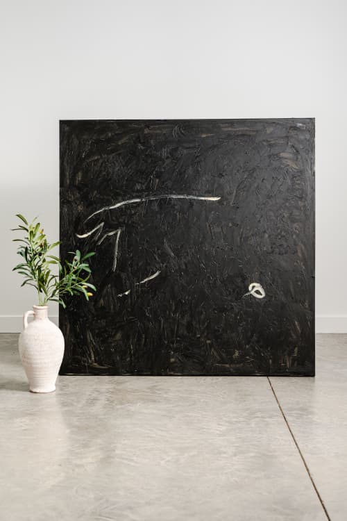 Black and Creme | Oil And Acrylic Painting in Paintings by Kayla Gale Campbell Fine Art. Item made of canvas compatible with contemporary and japandi style